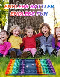 Big Pop Game Fidget Toy, Pop Rainbow Chess Board Fidget Popper Toy, Push Bubble Fidget Sensory Toy for Kids, Autism Stress Relief Toy for ADHA
