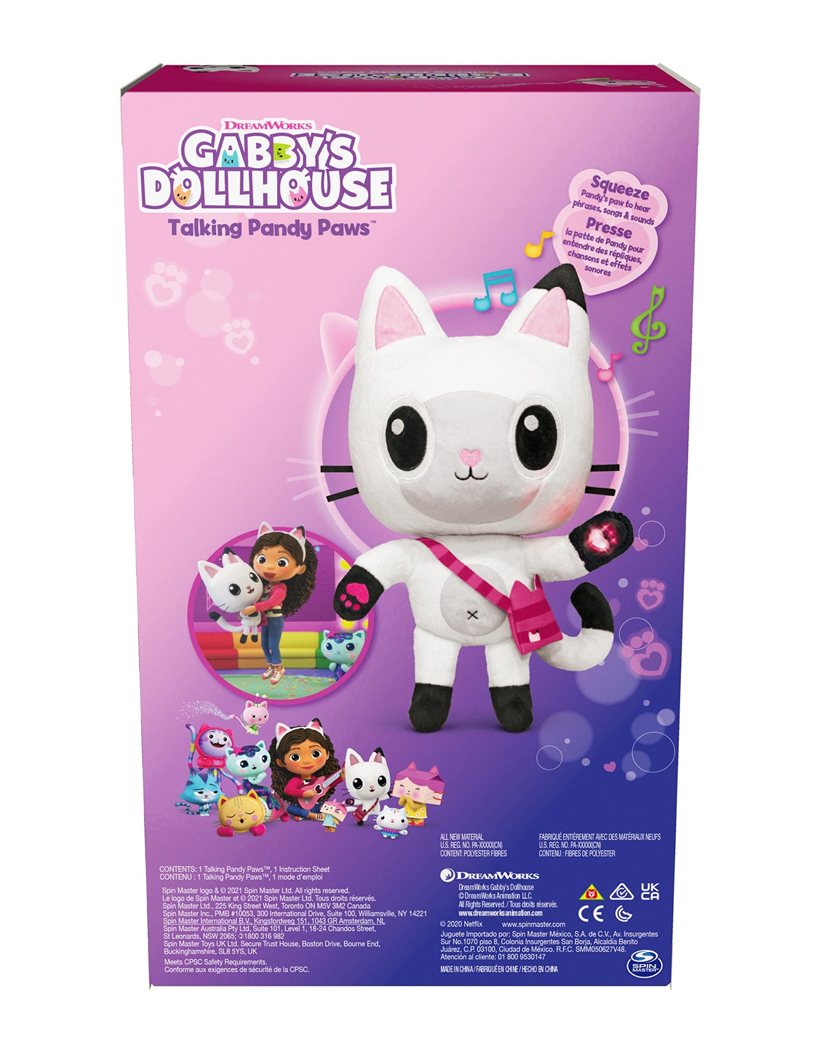 Gabby's Dollhouse, 13-inch Talking Pandy Paws Plush Toy with Lights, Music and 10 Sounds and Phrases