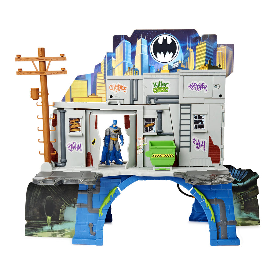 DC Comics Batman 3-in-1 Batcave Playset with Exclusive 4-inch Batman Action Figure and Battle Armor