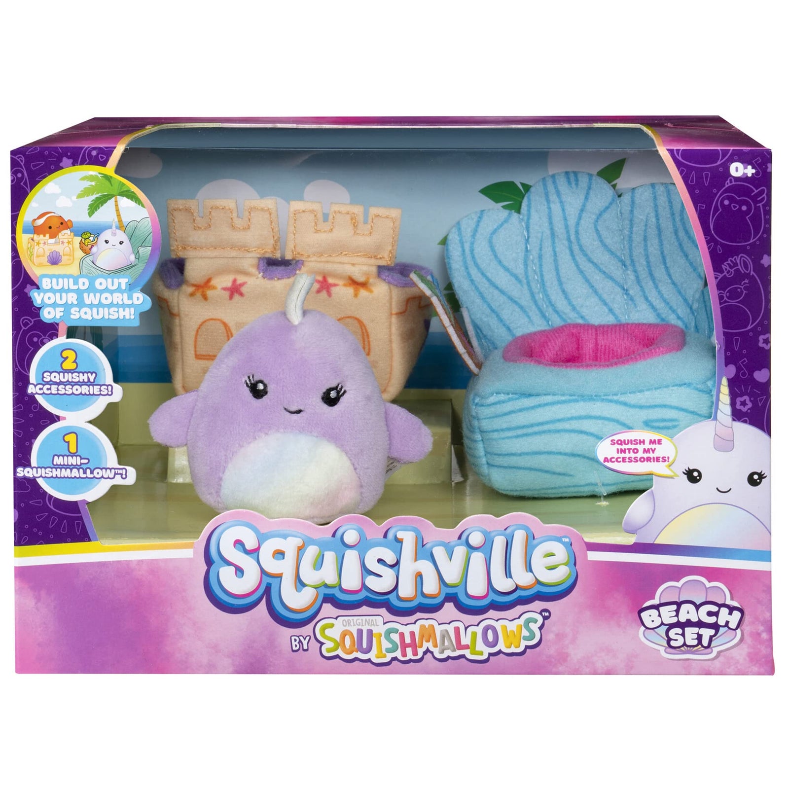 Squishville by Squishmallows Mini Plush Room Accessory Set, Camping, 2” Danny Soft Mini-Squishmallow and 2 Plush Accessories, Marshmallow-Soft Animals, Camping Toys