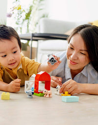 LEGO DUPLO Town Farm Animal Care 10949 Imaginative Build-and-Play Toy for Toddlers; Buildable Farm Playset with 4 Animal Figures – a Duck Toy, Cat Figure, Pig Toy and Sheep Toy, New 2021 (11 Pieces)
