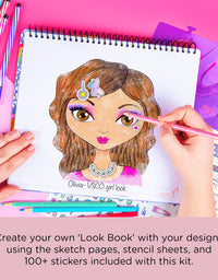 Make-up & Hair Design Sketch Portfolio (11452) Sketchbook for Beginners, Sketchbook with Stencils and Stickers for Ages 6 and Up
