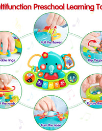 Baby Piano Toy 6 to 12 Months Elephant Light Up Music Baby Toys for 6 9 12 18 Months Early Learning Educational Piano Keyboard Infant Toys Baby Girl Piano Toy Gift Toy for 1 year old Boys Girls
