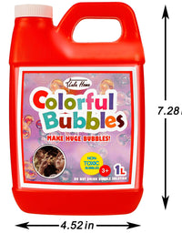 Lulu Home Bubble Concentrated Solution, 1 L/ 33.8 OZ Bubble Refill Solution for Kids Bubble Machine, Giant Bubble Wand, Bubble Gun Blower, Halloween Party Favors

