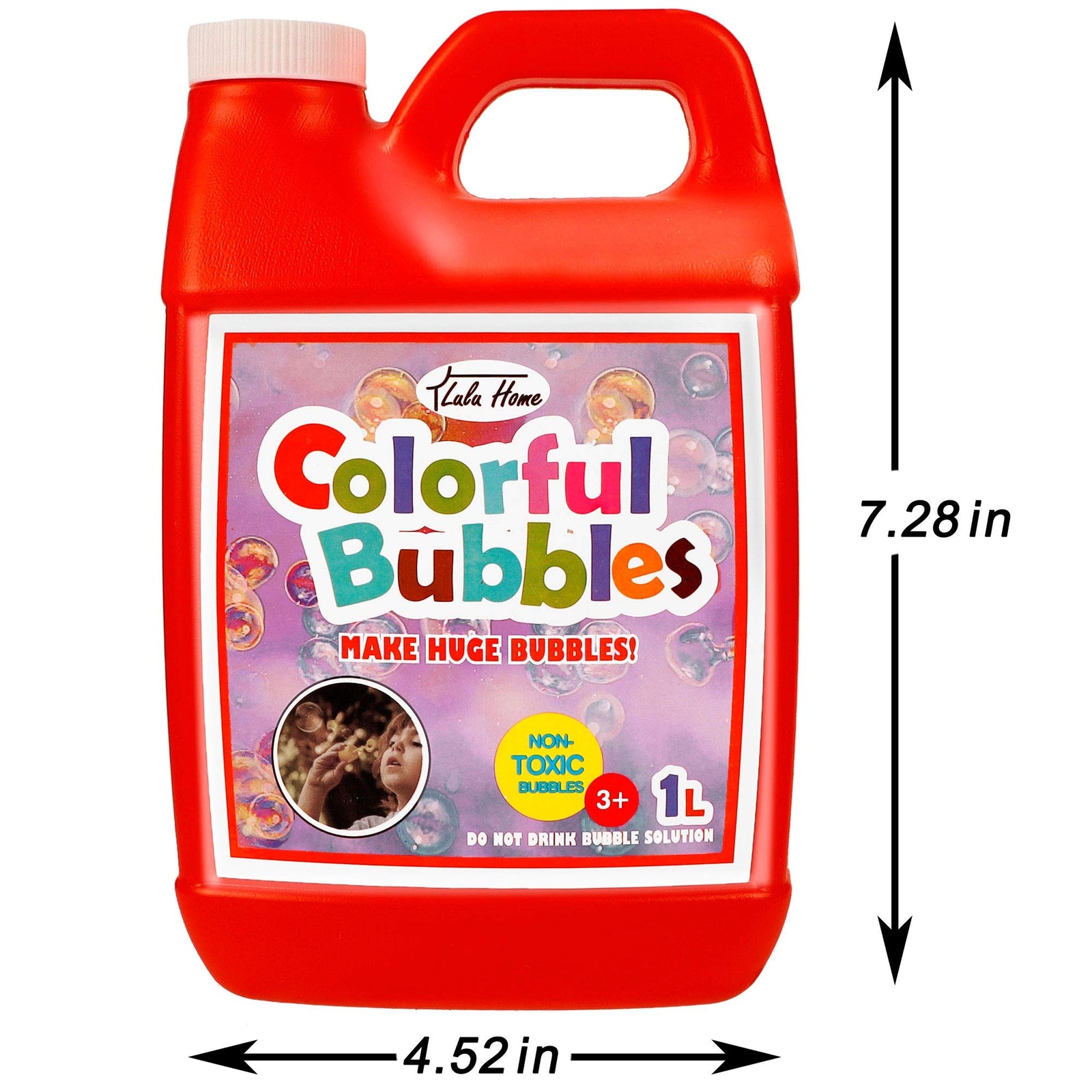 Lulu Home Bubble Concentrated Solution, 1 L/ 33.8 OZ Bubble Refill Solution for Kids Bubble Machine, Giant Bubble Wand, Bubble Gun Blower, Halloween Party Favors