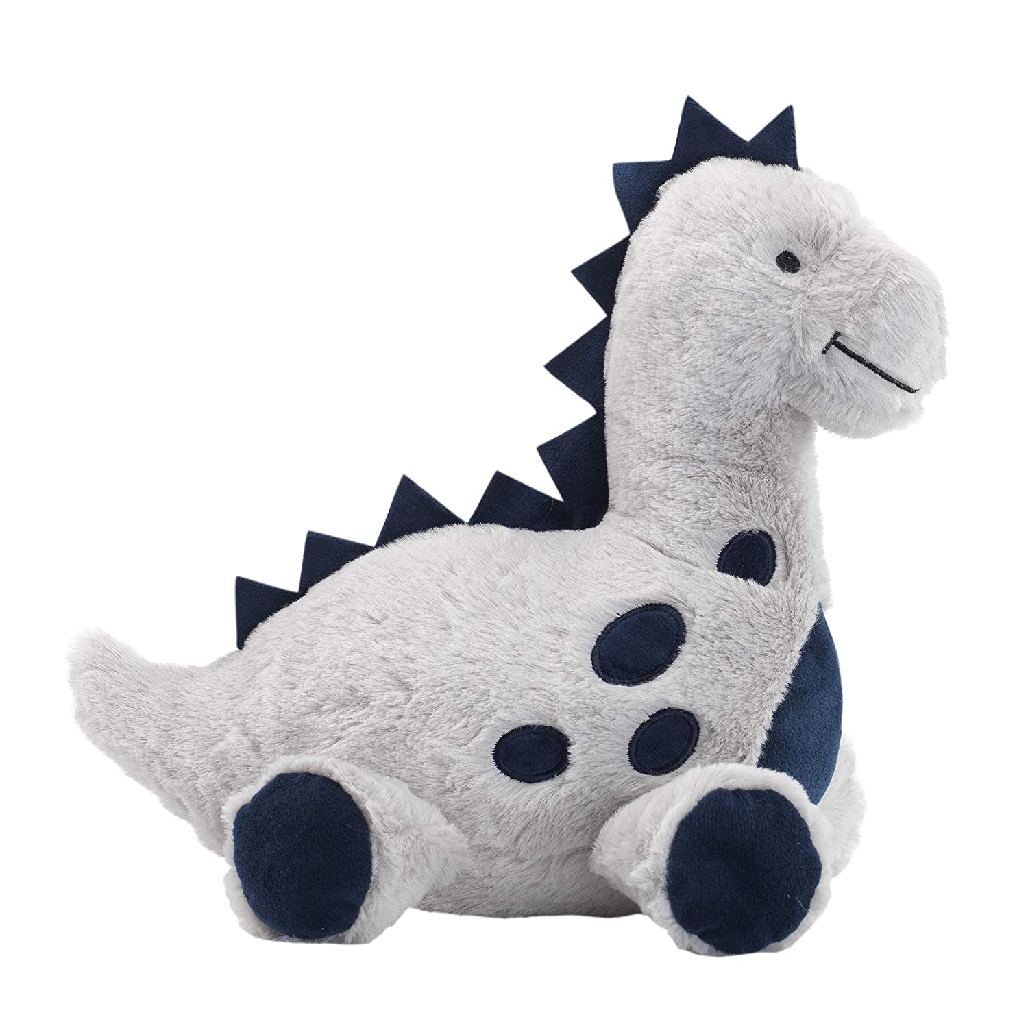 Lambs & Ivy Baby Dino Blue/Gray Plush Dinosaur Stuffed Animal Toy - Spike