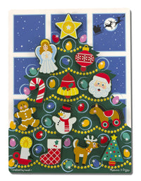 Melissa & Doug Holiday Christmas Tree Wooden Chunky Puzzle (13 pcs)
