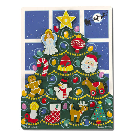 Melissa & Doug Holiday Christmas Tree Wooden Chunky Puzzle (13 pcs)