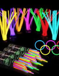 400 Glow Sticks Bulk Party Supplies - Glow in The Dark Fun Party Favors Pack with 8" Glowsticks and Connectors for Bracelets and Necklaces for Kids and Adults
