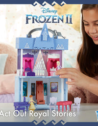 Disney Frozen Pop Adventures Arendelle Castle Playset with Handle, Including Elsa Doll, Anna Doll, & 7 Accessories - Toy for Kids Ages 3 & Up , Blue
