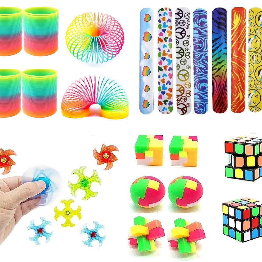 Party Favors For Kids Toy Assortment Bundle,Mochi Squishies,Puzzles,Finger Gyro Spiral Twister Toys For Birthday Party,Classroom Rewards,Carnival Prizes,Pinata Filler,Treasure Box,Goodie Bag Filler
