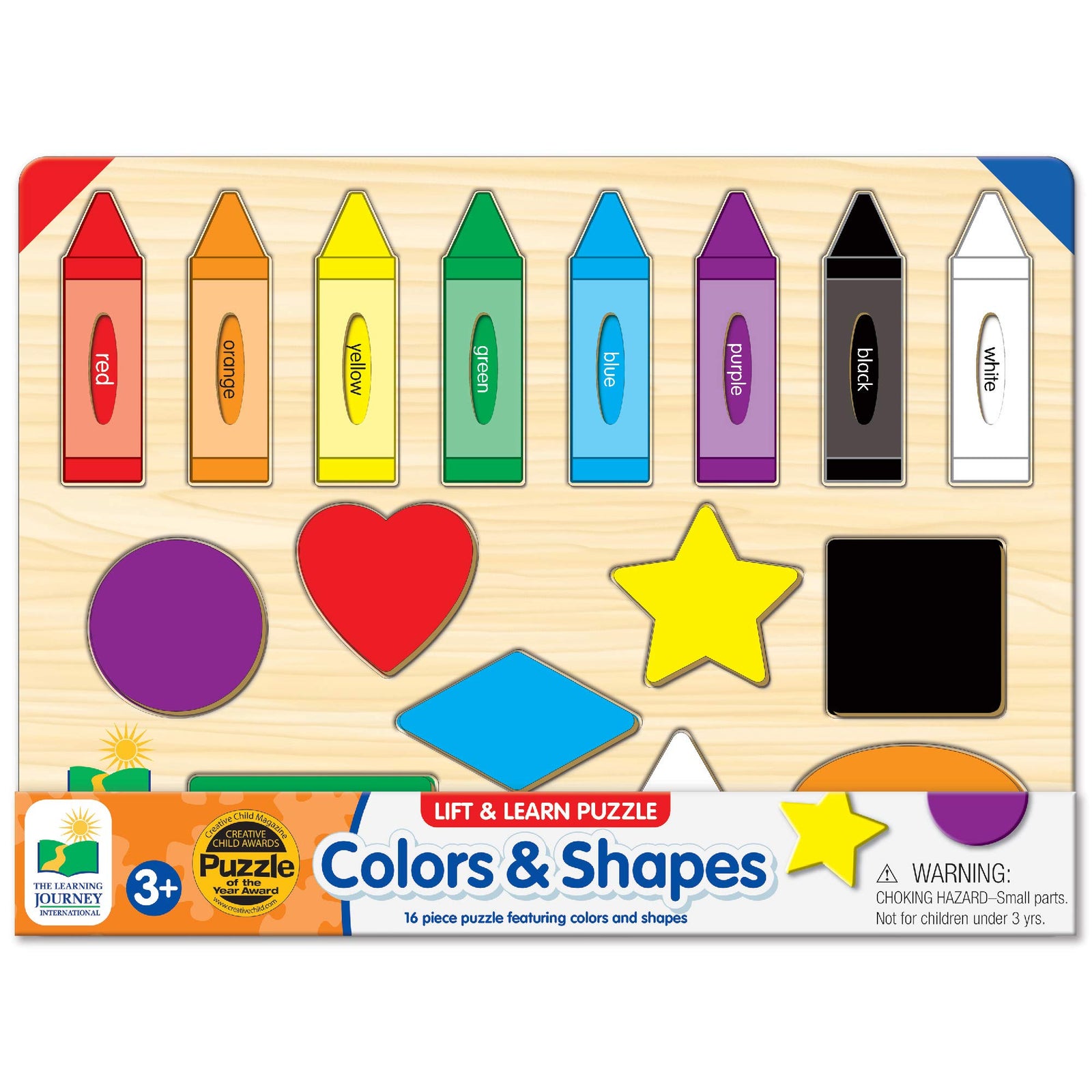 The Learning Journey: Lift & Learn Puzzle Colors & Shapes – Preschool Toys & Activities for Children Ages 3 and Up – Award Winning Educational Toy