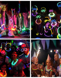 Attikee 840 PCS Glow Sticks Bulk, Glow Party Favors, 8 Inch 7 Colors 400PCS Glow Sticks & 440PCS Connectors for Eyeglasses Balls Flowers Necklaces Bracelets, Glow in Dark Light Sticks for Kids Adults
