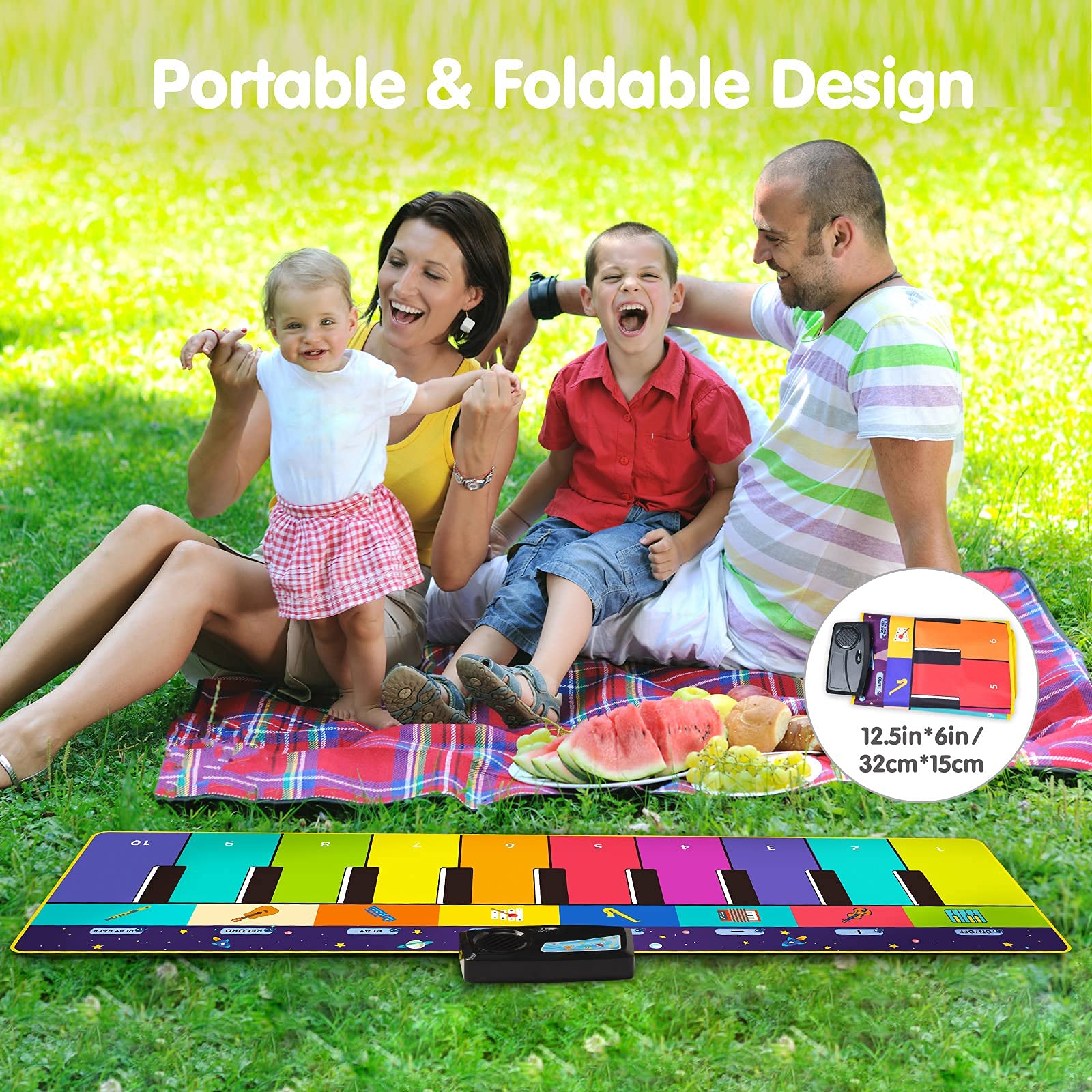 Joyjoz Floor Piano Baby Music Toys with 100 Plus Melodies Anti Slip Kids Piano Mat Soft Keyboard Piano Early Education Toys for Baby Boys Girls Toddler Kids Birthday Christmas