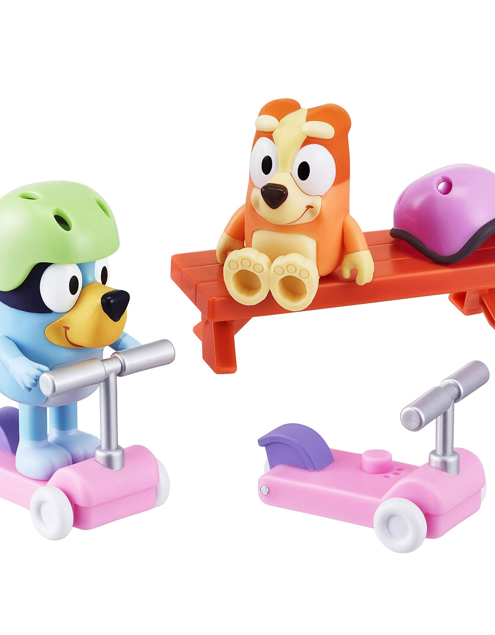 Bluey Vehicle 2-Pack, 2.5-3" Bluey & Bingo Articulated Figures - Scooter Time