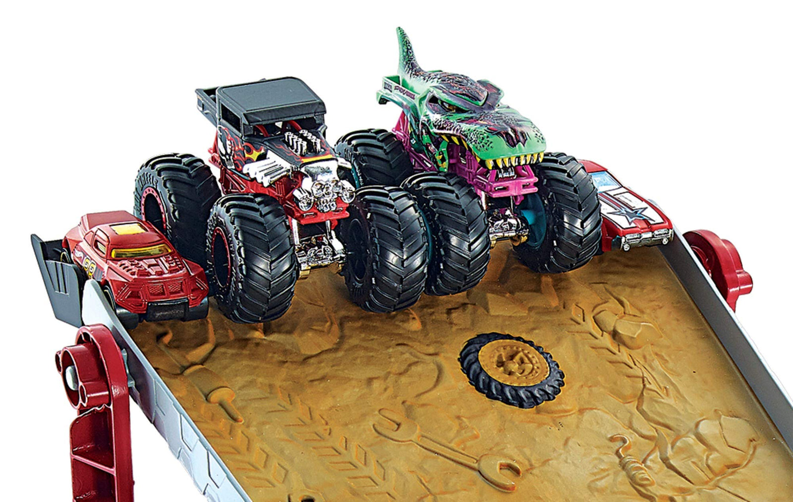 Hot Wheels Monster Trucks Downhill Race & Go Playset
