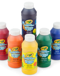 Crayola Washable Finger Paints, 6 Count, School Painting Supplies, Gifts for Kids, 3, 4, 5, 6, 7
