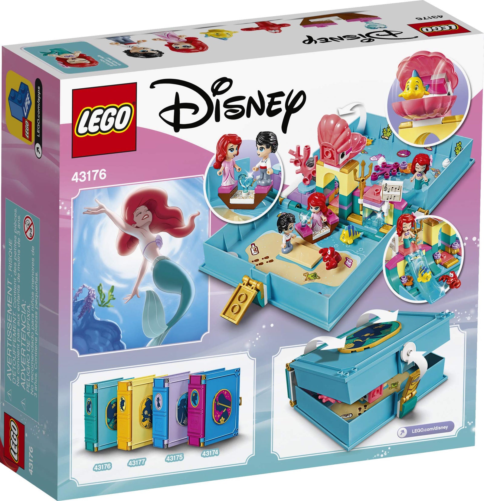 LEGO Disney Ariel’s Storybook Adventures 43176 Creative Little Mermaid Building Kit (105 Pieces)