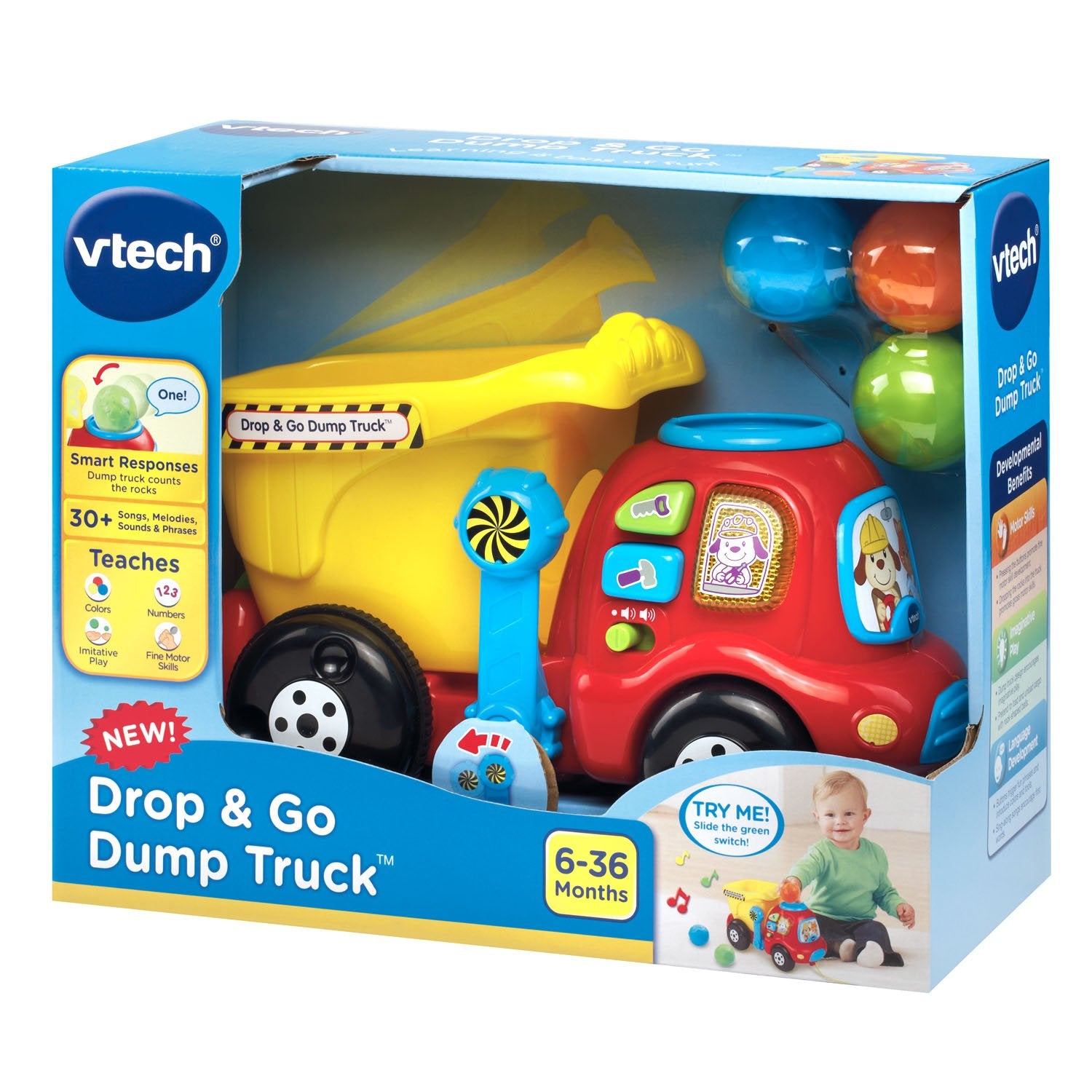 VTech Drop and Go Dump Truck, Yellow