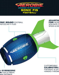 Aerobie Sonic Fin Aerodynamic High Performance Outdoor Football for Kids & Adults, Blue
