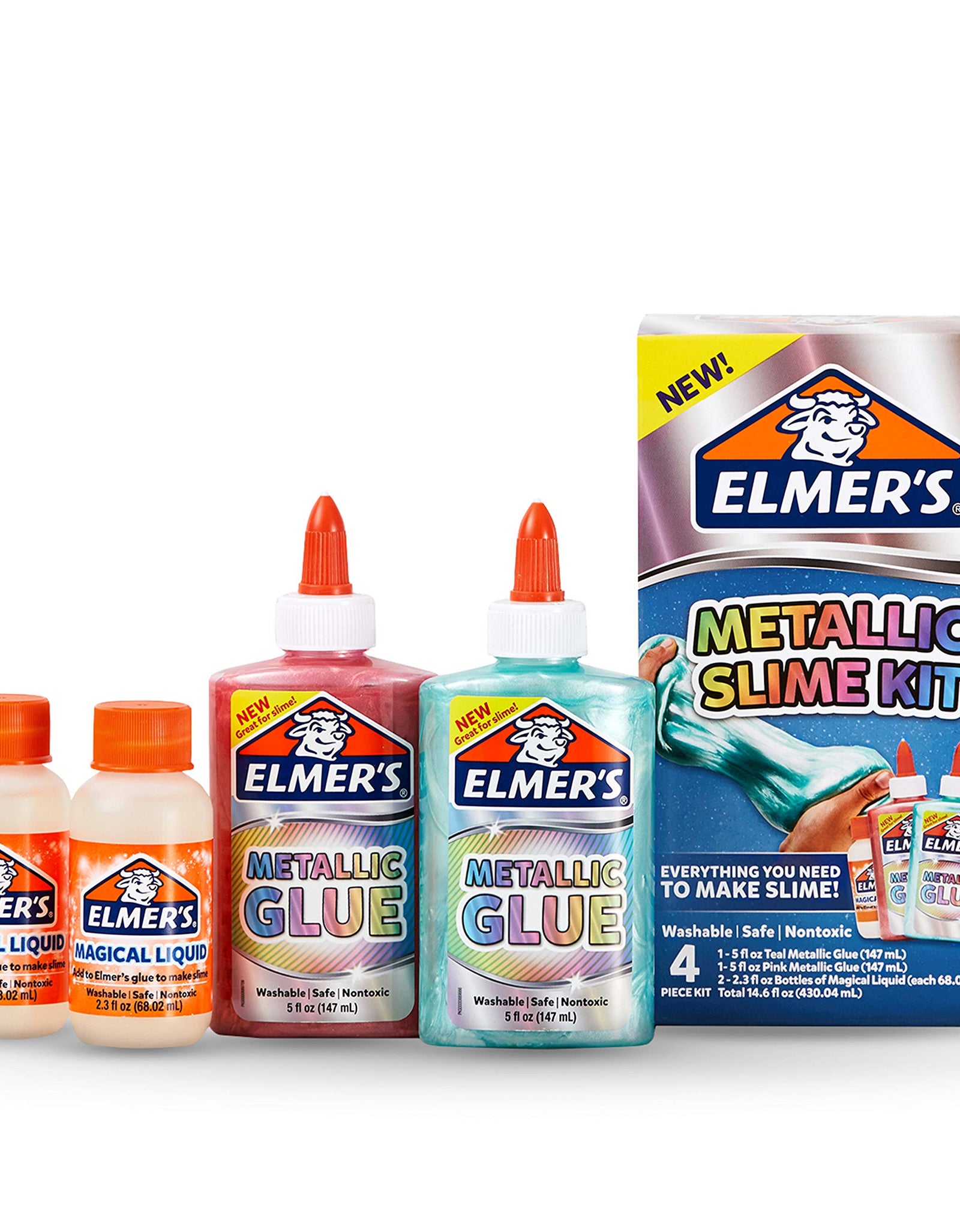 Elmer’s Slime Kit | Slime Supplies Include Elmer’s Metallic Glue, Elmer’s Magical Liquid Slime Activator, 4 Piece Kit