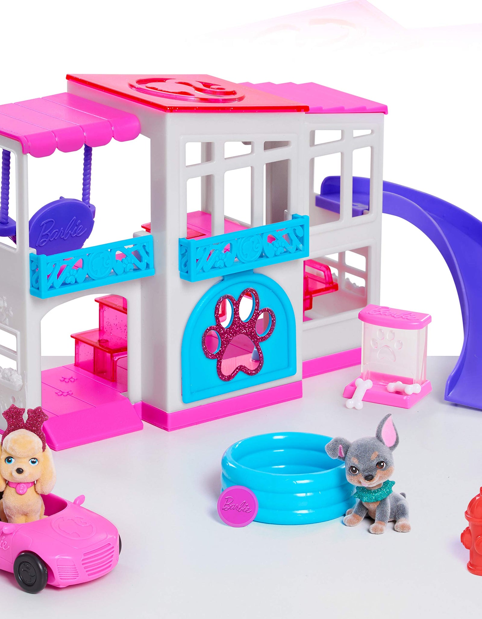 Barbie Pet Dreamhouse 2-Sided Playset, 10-pieces Include Pets and Accessories, by Just Play