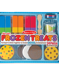 Melissa & Doug Wooden Frozen Treats Ice Cream Play Set (24 pcs) - Play Food and Accessories
