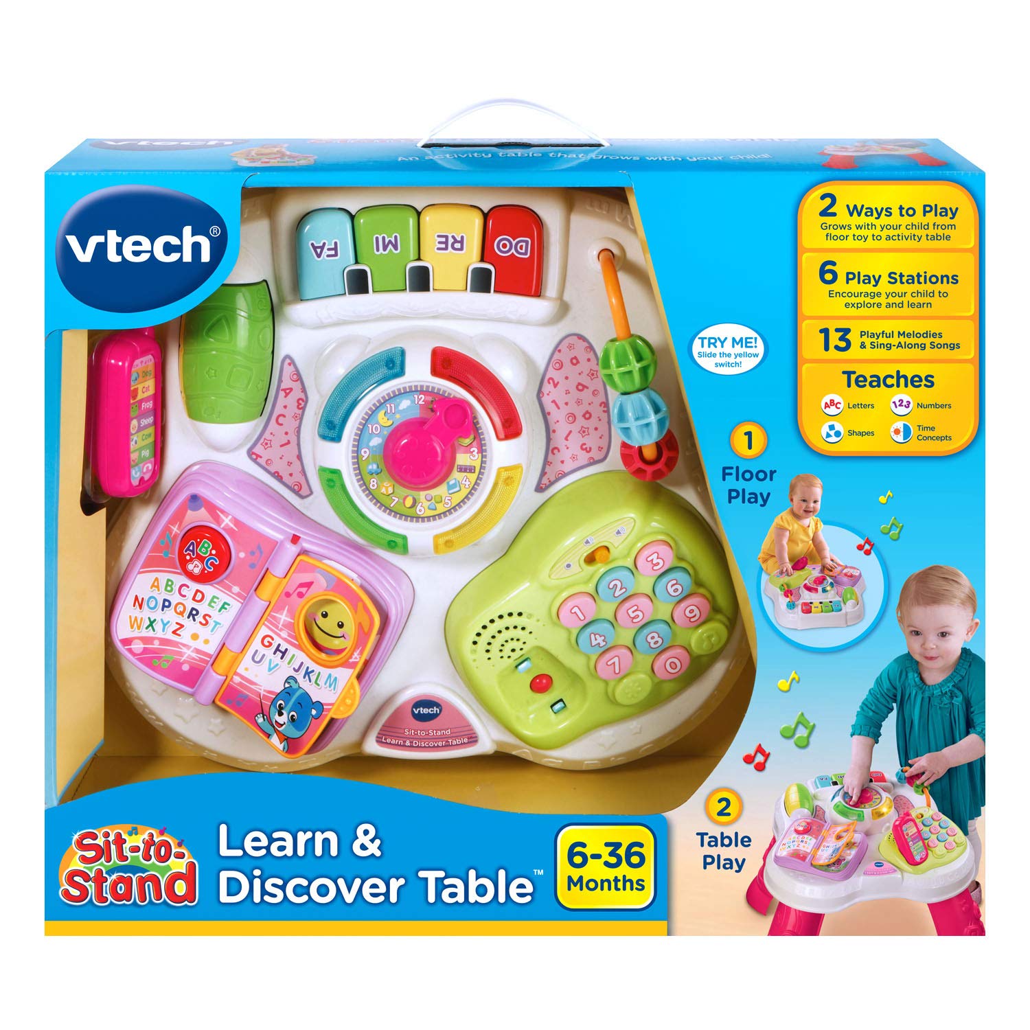 VTech Sit-To-Stand Learn & Discover Table, Pink