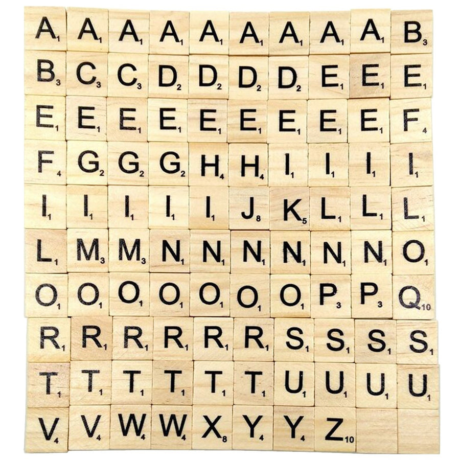 Sunnyglade 500PCS Wood Letter Tiles/ Wooden Scrabble Tiles A-Z Capital Letters for Crafts, Pendants, Spelling