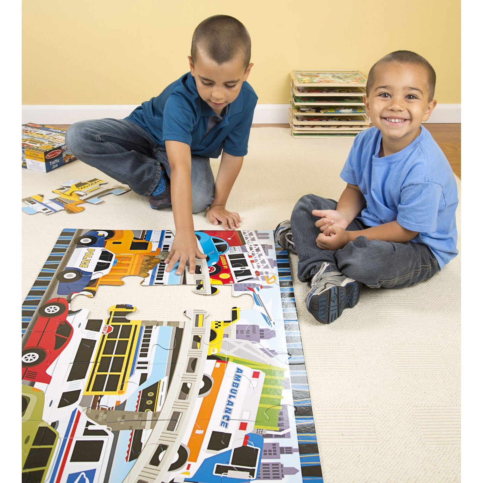 Melissa & Doug Traffic Jam Jumbo Jigsaw Floor Puzzle (24 pcs, 2 x 3 feet long)