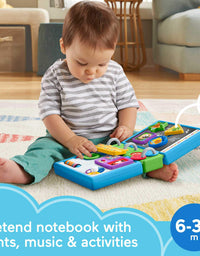 Fisher-Price Laugh & Learn 123 Schoolbook, electronic activity toy with lights, music, and Smart Stages learning content for infants and toddlers
