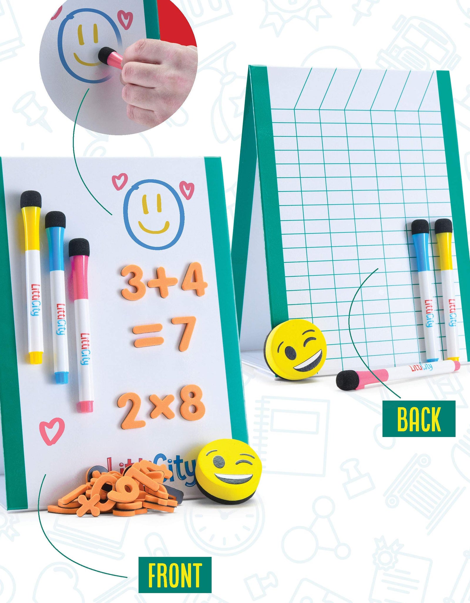 Litti City Learning & Education Toys Pretend Play Teacher Set Includes Bag whiteboard Markers and More Hours of Fun with This Interactive Play Learning Toys for 3 Year olds and up.