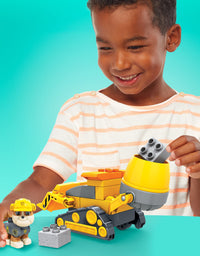 Mega Bloks PAW Patrol Rubble's City Construction Truck, Building Toys for Toddlers (17 Pieces)
