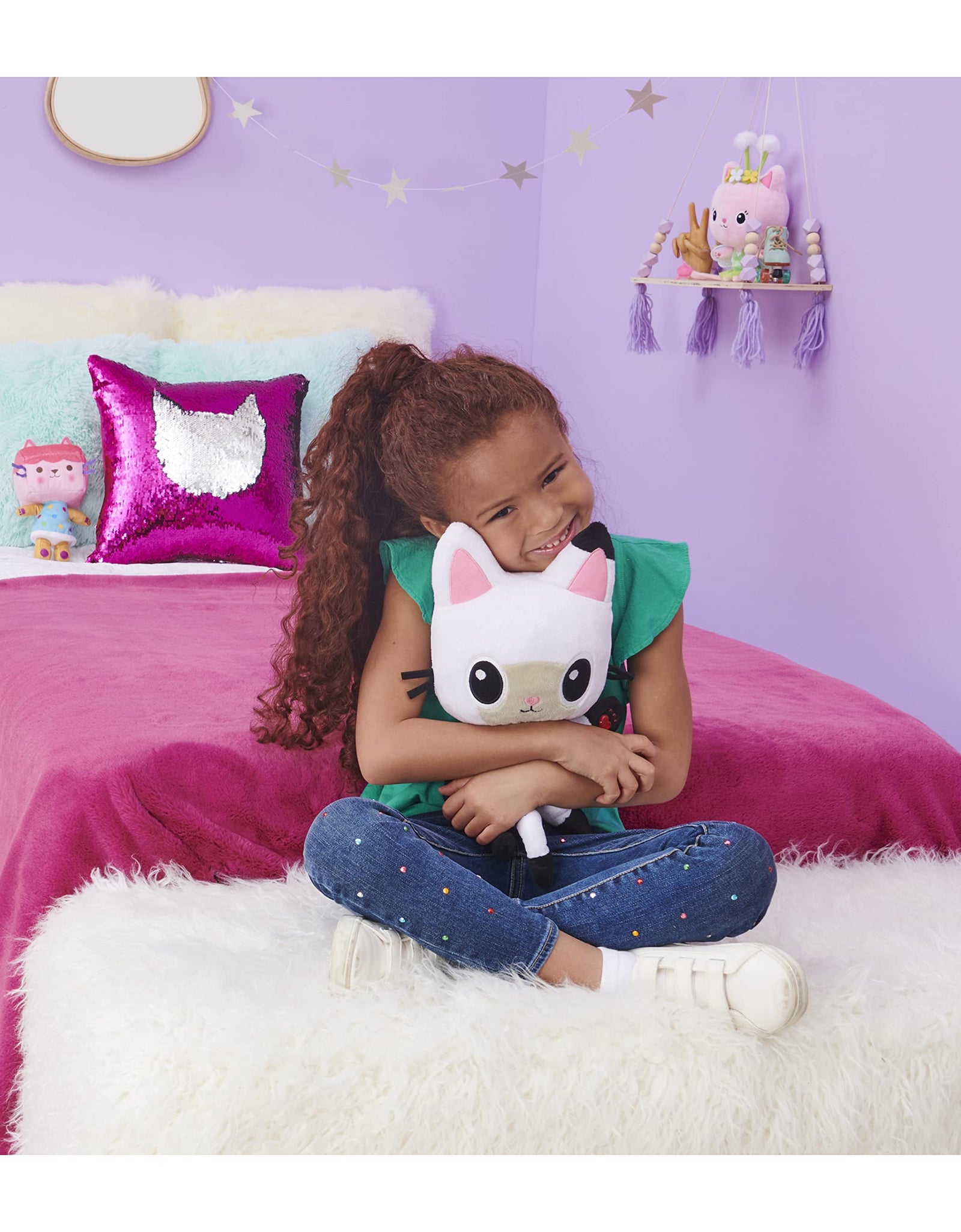 Gabby's Dollhouse, 13-inch Talking Pandy Paws Plush Toy with Lights, Music and 10 Sounds and Phrases