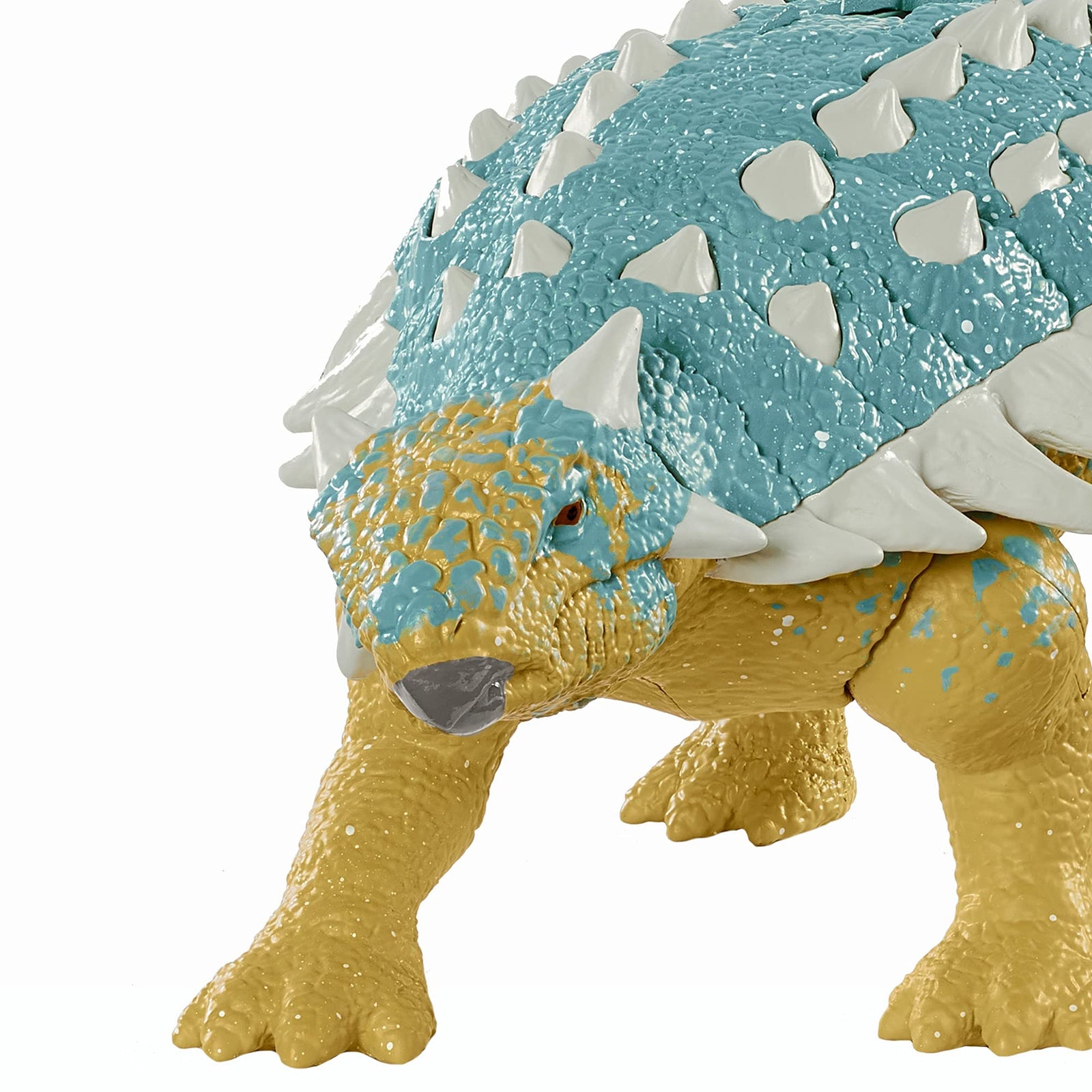 Jurassic World Roar Attack Ankylosaurus Bumpy Camp Cretaceous Dinosaur Figure with Movable Joints, Realistic Sculpting, Strike Feature & Sounds, Herbivore, Kids Gift 4 Years & Up