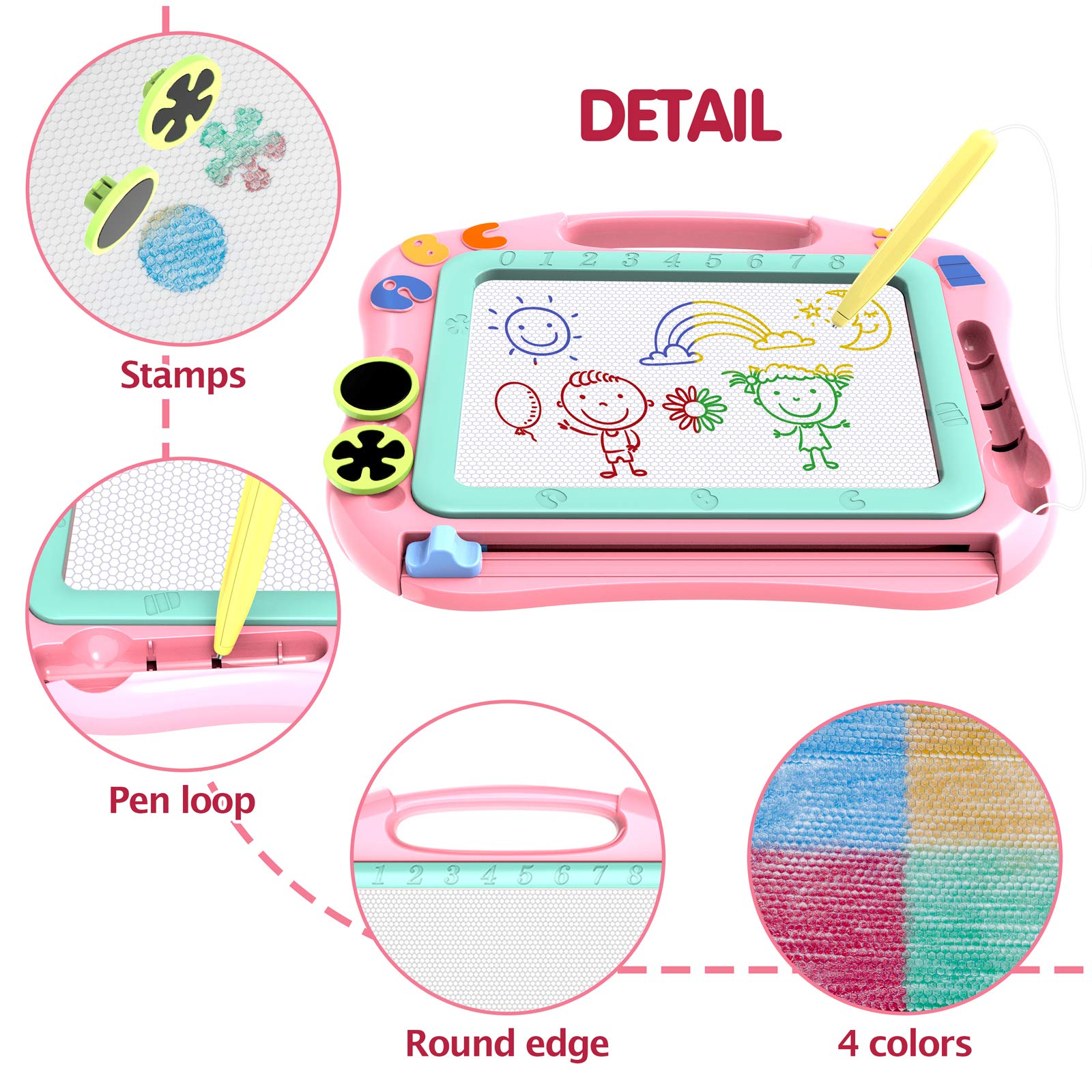 LOFEE Magna Drawing Doodle Board Present for 1 2 3 4 Year Old Girl,Magnetic Drawing Board Gift for 2 3 4 Year Old Girl Toy Age 1 2 3 Birthday Gift for 2 3 4 Year Old Girls Small Toys for Travel SLHFPX