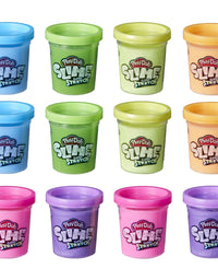 Play-Doh Slime Super Stretch Multipack of 12 for Kids 3 Years and Up, Premade, Assorted Colors Non-Toxic (Amazon Exclusive)

