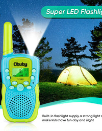 Obuby Toys for 3-12 Year Old Boys Walkie Talkies for Kids 22 Channels 2 Way Radio Gifts Toys with Backlit LCD Flashlight 3 KMs Range Gift Toys for Age 3 up Boy and Girls to Outside , Hiking, Camping
