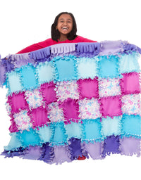 Melissa & Doug Created by Me! Butterfly Fleece Quilt No-Sew Craft Kit (48 Squares, 4 feet x 5 feet)
