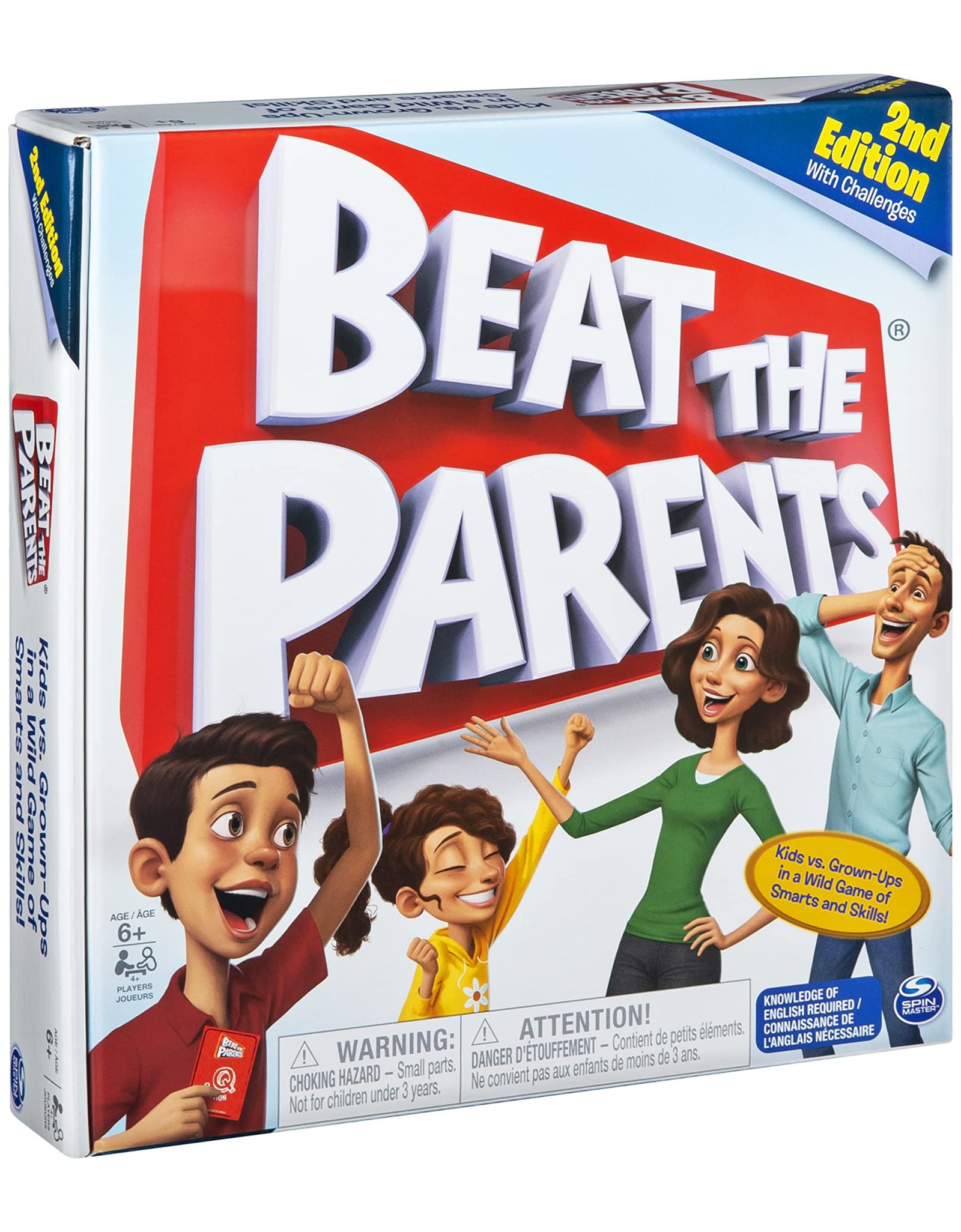 Spin Master Games Beat The Parents, Family Board Game of Kids vs. Parents with Wacky Challenges (Edition May Vary), Multicolor
