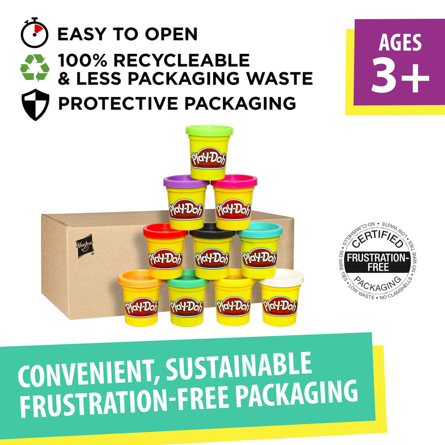 Play-Doh Modeling Compound 10-Pack Case of Colors, Non-Toxic, Assorted, 2 oz. Cans, Ages 2 and up, Multicolor (Amazon Exclusive)