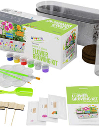 Paint & Plant Flower Growing Kit for Kids - Best Birthday Crafts Gifts for Girls & Boys Age 4, 5, 6, 7, 8-12 Year Old Girl Christmas Gift - Childrens Gardening Kits, Art Projects Toys for Ages 4-12
