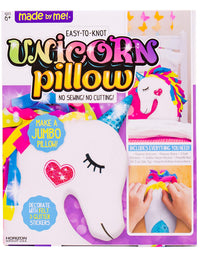 Made By Me Make Your Own Unicorn Pillow by Horizon Group USA, Unicorn Shaped DIY Decorative Pillow. Fiberfill, Glitter Stickers & Rainbow Fleece Strips Included. No Sewing Needed

