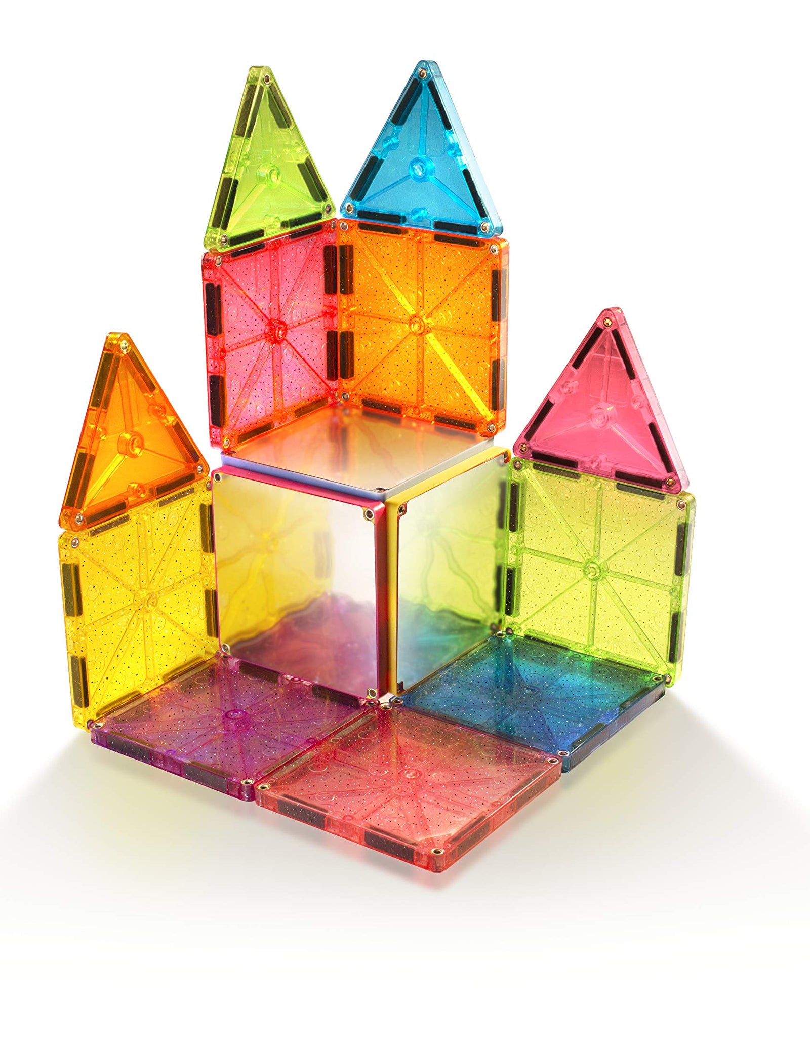 Magna Tiles Stardust Set, The Original Magnetic Building Tiles for Creative Open-Ended Play, Educational Toys for Children Ages 3 Years + (15 Pieces Including Glitter and Mirrors)