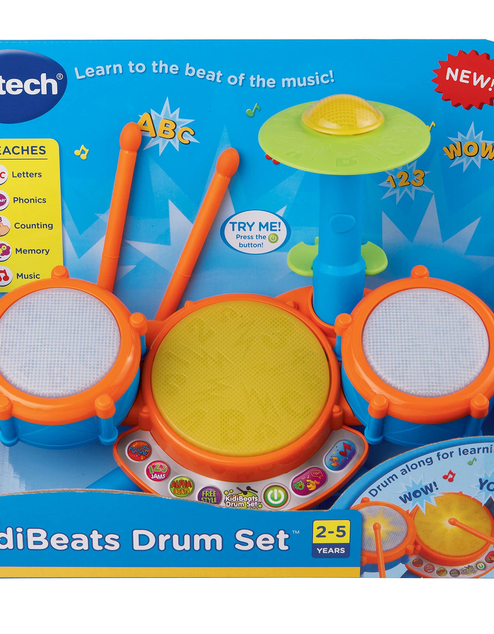 VTech KidiBeats Drum Set (Frustration Free Packaging) , Orange