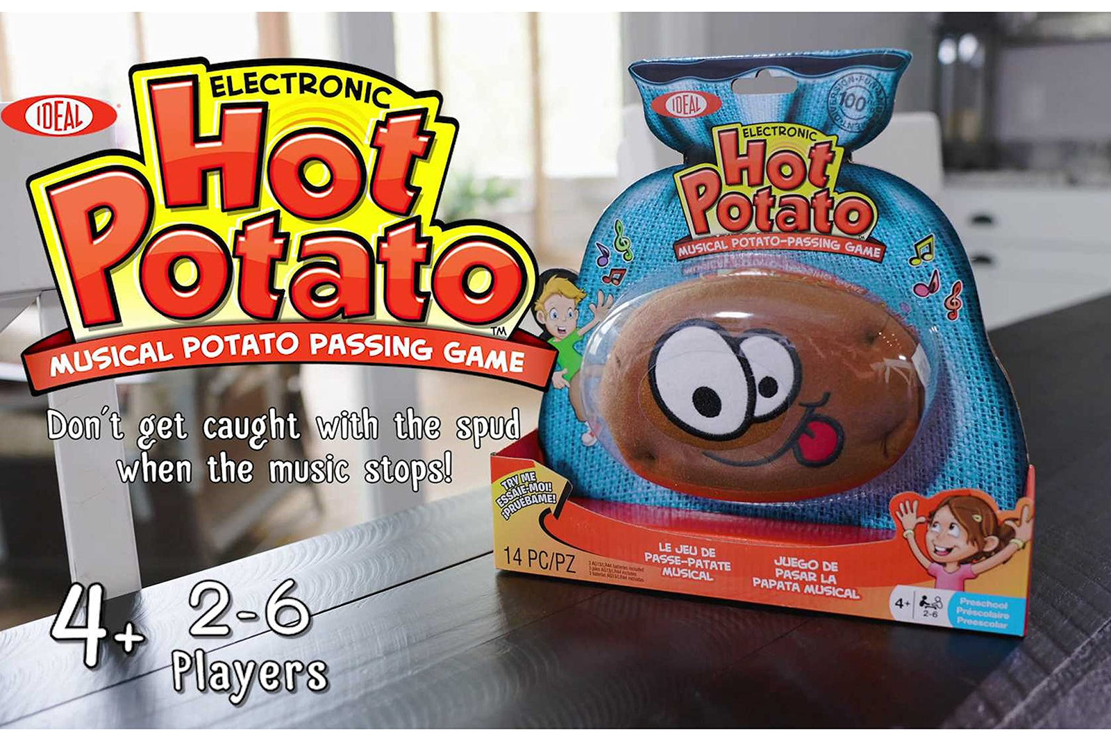 Ideal Hot Potato Electronic Musical Passing Kids Party Game, Don’t Get Caught With the Spud When the Music Stops! Ages 4+, 2-6 Players