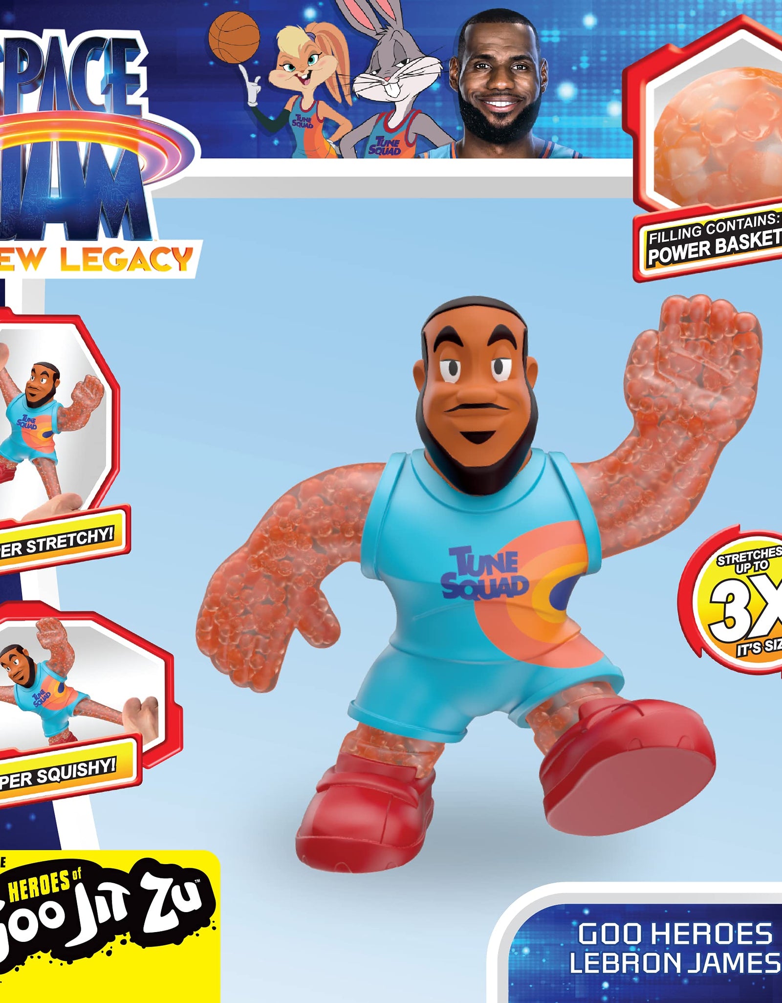Moose Toys Heroes of Goo JIT Zu – Space Jam: A New Legacy - 5" Stretchy Goo Filled Action Figure - Lebron James