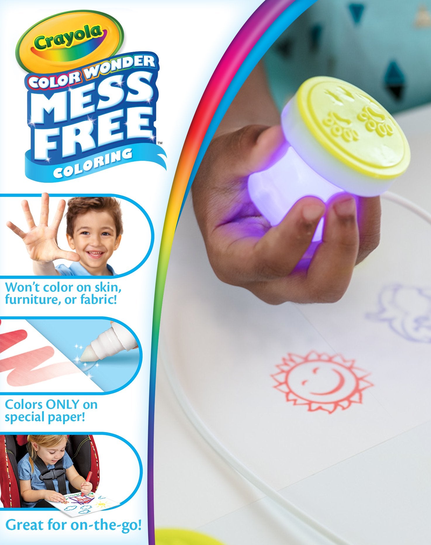 Crayola Color Wonder Light Up Stamper with Scented Inks, Gift for Kids, Ages 3, 4, 5, 6