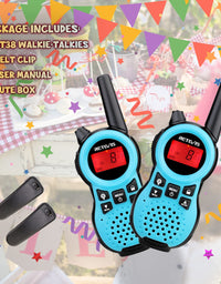 Retevis RT38 Walkie Talkies for Kids,Toys with 22 CH Flashlight,USB Charging Port,Mini Hands Free Walkie Talkie Toy Gifts for Boys Girls Aged 6-12,Camping Hiking Outdoors(Blue, 2 Pack)
