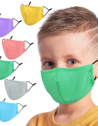 Kids Cloth Face Masks, 3 Ply Reusable Breathable Washable Mask with Adjustable Ear Loops, and Filter Pocket for Boys Girls
